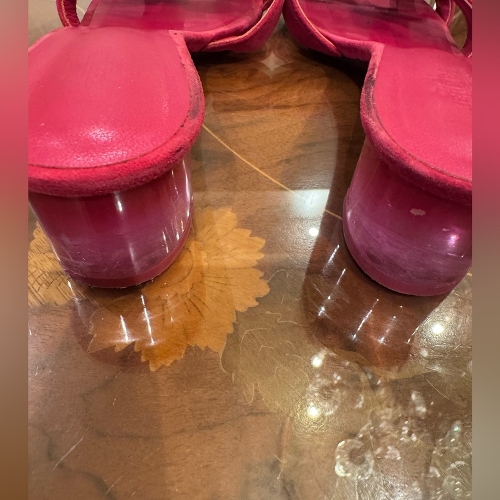 Hermes Suede women’s Slides with clear heel sz 42 USA Sz 10-10.5 - Picture 2 of 15